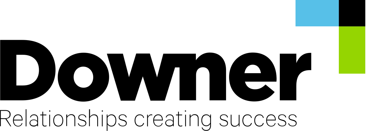 A plain black background with a blue square in the top right corner and a green rectangle beneath it, separated by a small gap. The green rectangle has a thin gray line at its bottom edge.